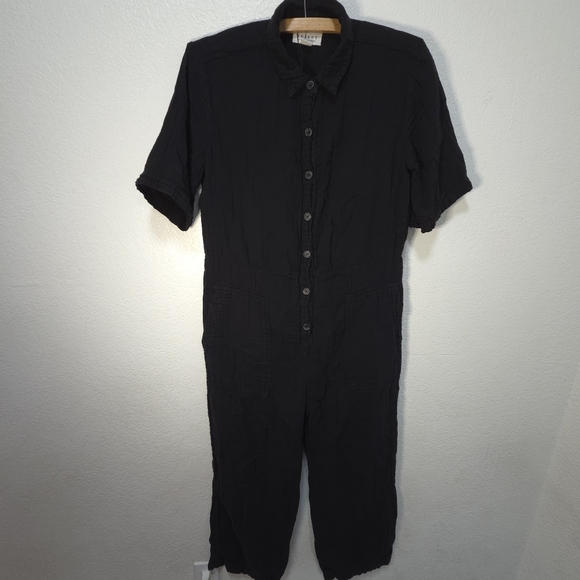 VELVET By Graham & Spencer Elia Cotton Gauze Jumpsuit Small Black - Picture 2 of 16